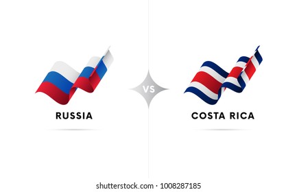 Russia versus Costa Rica. Football. Vector illustration.