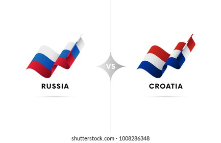 Russia versus Croatia. Football. Vector illustration.