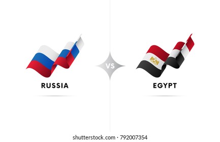 Russia versus Egypt. Football. Vector illustration.