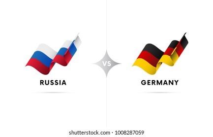 Russia versus Germany. Football. Vector illustration.
