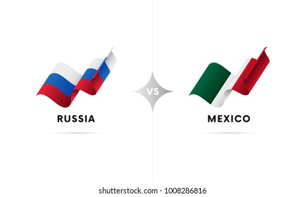 Russia versus Mexico. Football. Vector illustration.