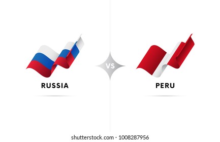 Russia versus Peru. Football. Vector illustration.