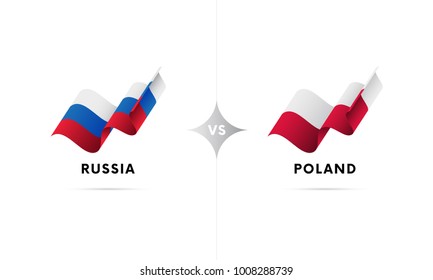 Russia versus Poland. Football. Vector illustration.