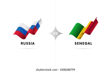 Russia versus Senegal. Football. Vector illustration.