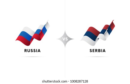 Russia versus Serbia. Football. Vector illustration.