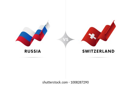 Russia versus Switzerland. Football. Vector illustration.