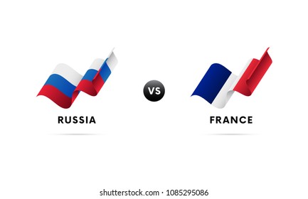 Russia vs France. Ice hockey championship 2018. Vector illustration.