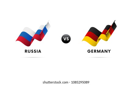 Russia vs Germany. Ice hockey championship 2018. Vector illustration.