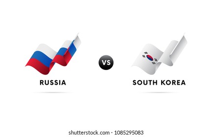 Russia Vs South Korea. Ice Hockey Championship 2018. Vector Illustration.