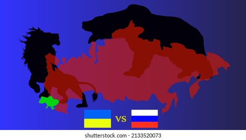 Rusia advierte de una guerra a gran escala en ucrania. Mapas de países. Ilustración vectorial