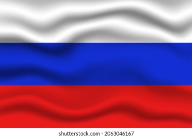 Russland windet sich auf die Flagge realistischer Effekt. Stoffgewebe mit Wind-Effekt, Vektorgrafik