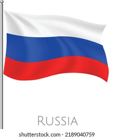 Russia Waving Flag, 3d Flag illustration with abstract vector art work and background design