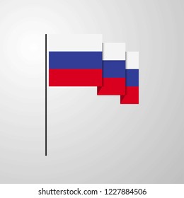 Russia waving Flag creative background