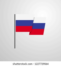Russia waving Flag design vector