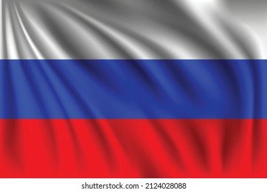 russia wavy flag vector, russia flag 3d illustration