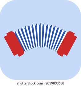 Russian accordion, illustration, vector, on a white background.