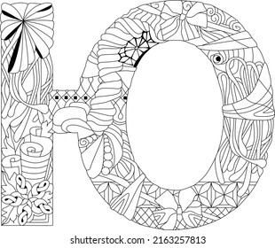 Russian Alphabet Cyrillic Capital. Vector illustration for coloring