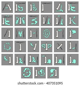 Russian alphabet. Decorative font in cartoon style. Toothpaste style. Cyrillic alphabet. Can be used for education or poster design.Vector illustration.
