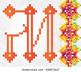 ?yrillic russian alphabet with geometric elements