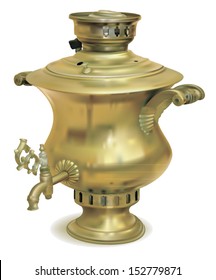 the Russian ancient samovar for tea drinking kitchen attribute