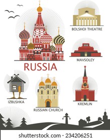 Russian architecture vector set