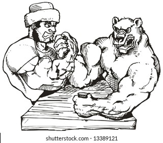 Russian arm-wrestling.