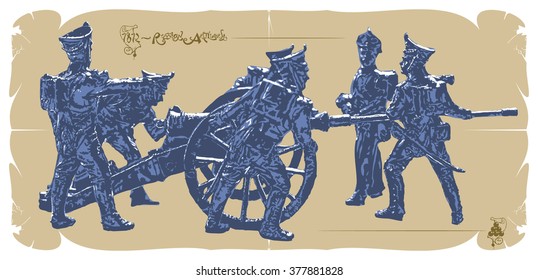 Russian artillery frame 1812, vector