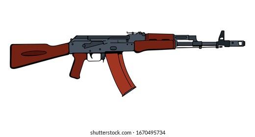 Fusil de asalto ruso AK-47. Ilustración del vector