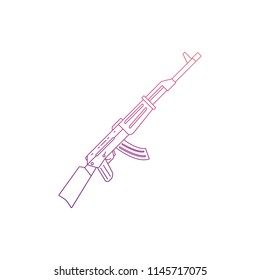 Russian automatic icon in Nolan style. One of Army collection icon can be used for UI UX on white background