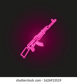 Russian automatic neon style icon. Simple thin line, outline vector of army icons for ui and ux, website or mobile application