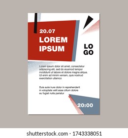 Russian avant-garde, Soviet constructivism geometric ornament. Background, composition invitation design, poster, banner or other template.