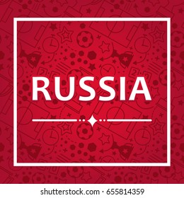 Russian background, world of Russia soccer pattern, Soccer background with different icons