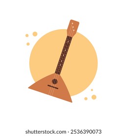 Instrumento musical ruso balalaika sobre fondo blanco aislado. Icono de Balalaika. Estilo plano de dibujos animados de Ilustración vectorial.