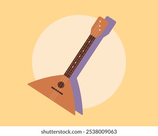 Instrumento musical ruso balalaika sobre fondo blanco aislado. Icono de Balalaika. Estilo plano de dibujos animados de Ilustración vectorial.