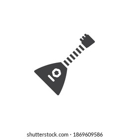 Russian Balalaika vector icon. filled flat sign for mobile concept and web design. Balalaika musical instrument glyph icon. Symbol, logo illustration. Vector graphics