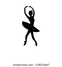 Russian ballet: silhouette of a ballerina performing dance movements