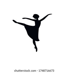 Russian ballet: silhouette of a ballerina performing dance movements