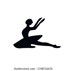 Russian ballet: silhouette of a ballerina performing dance movements