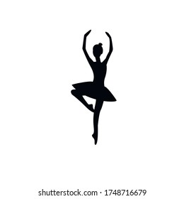 Russian ballet: silhouette of a ballerina performing dance movements