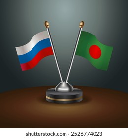 Tabela russa e de Bangladesh sinaliza relação com fundo de gradiente. Ilustração de vetor