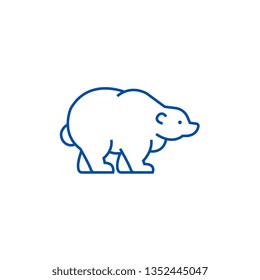 Russian bear line icon concept. Russian bear flat  vector symbol, sign, outline illustration.