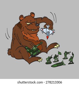 Russian bear is playing in the war