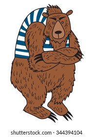 Russian bear in sailor's vest