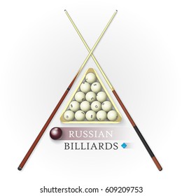 Russian billiards background. Vector illustration.
