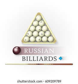 Russian billiards background. Vector illustration.