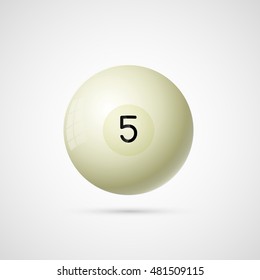 Russian billiards ball isolated on a white  background. Vector illustration