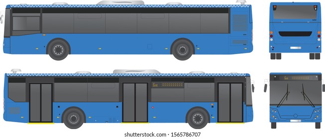 Russian blue bus from Moscow isolated