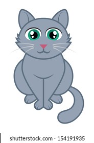 Russian Blue Cat Cartoon