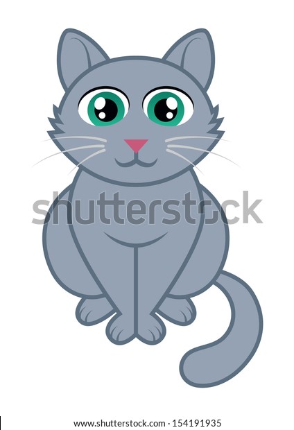 Russian Blue Cat Cartoon Stock Vector (Royalty Free) 154191935