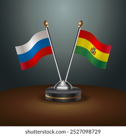 Tabela russa e boliviana sinaliza relação com fundo de gradiente. Ilustração de vetor